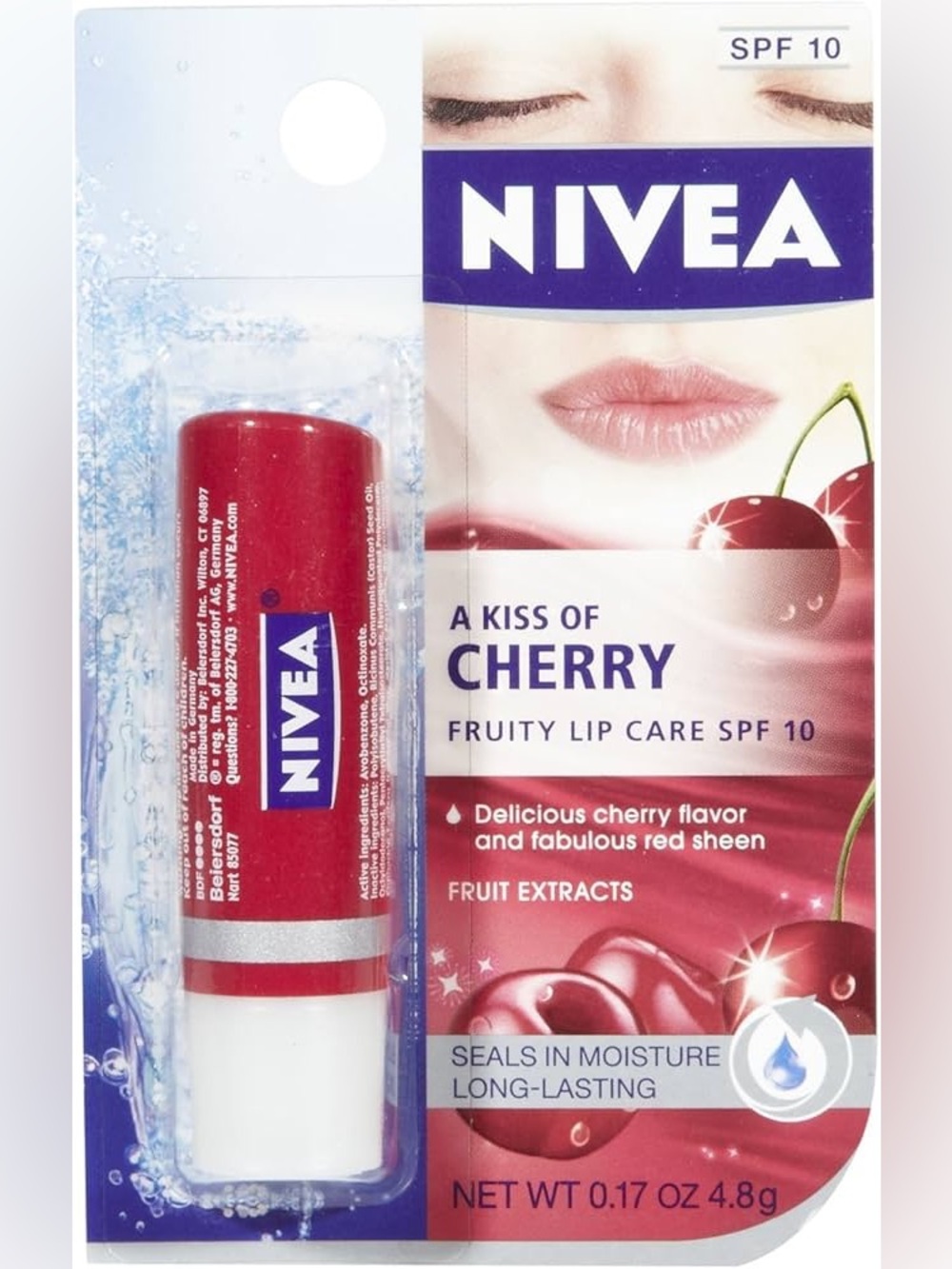 *BRAND NEW* Nivea A Kiss Of Flavor Cherry Red Fruity Tinted Lip Care SPF 10